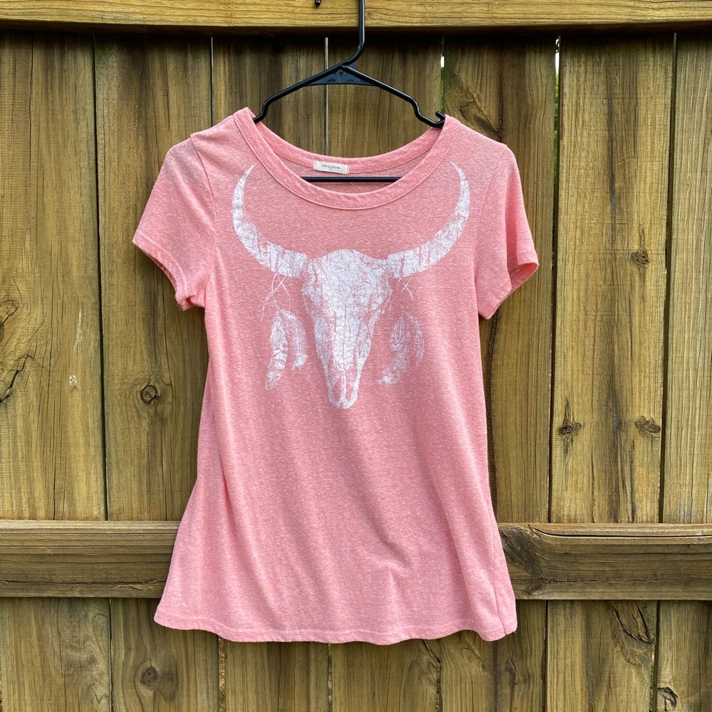 12PM by Mon Ami | Short Sleeve T- Shirt | M | Coral